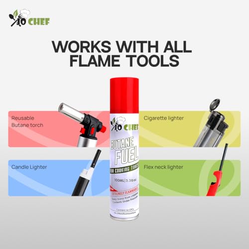 image for Jo Chef Butane Refill, Butane Torch Fuel Refill, Gas Lighter Fluid Ref