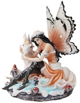 Miniatura 2 de PTC Figura de hada alada de mariposa de 7.5 pulgadas con estatua mágica de unicornio