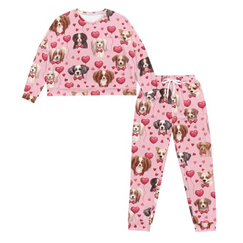 Image of Women's 2 Piece Printed Pajama Set Long Sleeve Sleepwear Set with Long Pants Casual Lounge Sets with Pocket