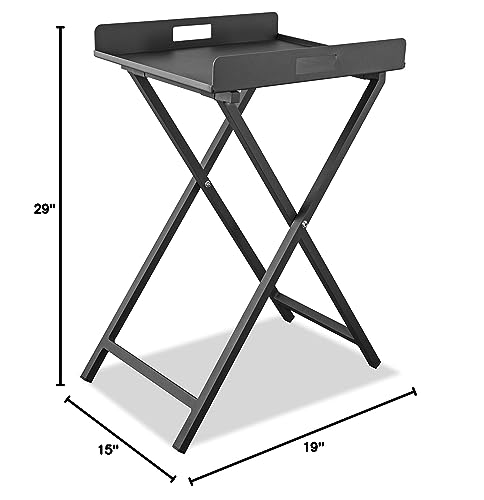 Whiteline Modern Living St1602-Gry Kai Contemporary Indoor/Outdoor Gray Aluminum Side Table With Steel Base And Removable Top As Tray #TOP3