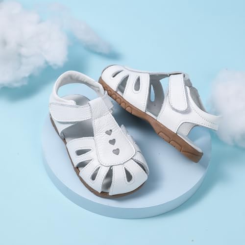 Image of Femizee Toddler Girls Leather Dress Sandals with Adjustable Strap