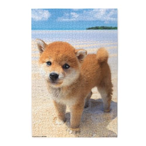 海辺の子犬 1000ピース ジグソーパズル 大人向け難しい 破片なし カチっとハマる 誕生日 おしゃれ インテリア ギフトハウス (75×50cm)