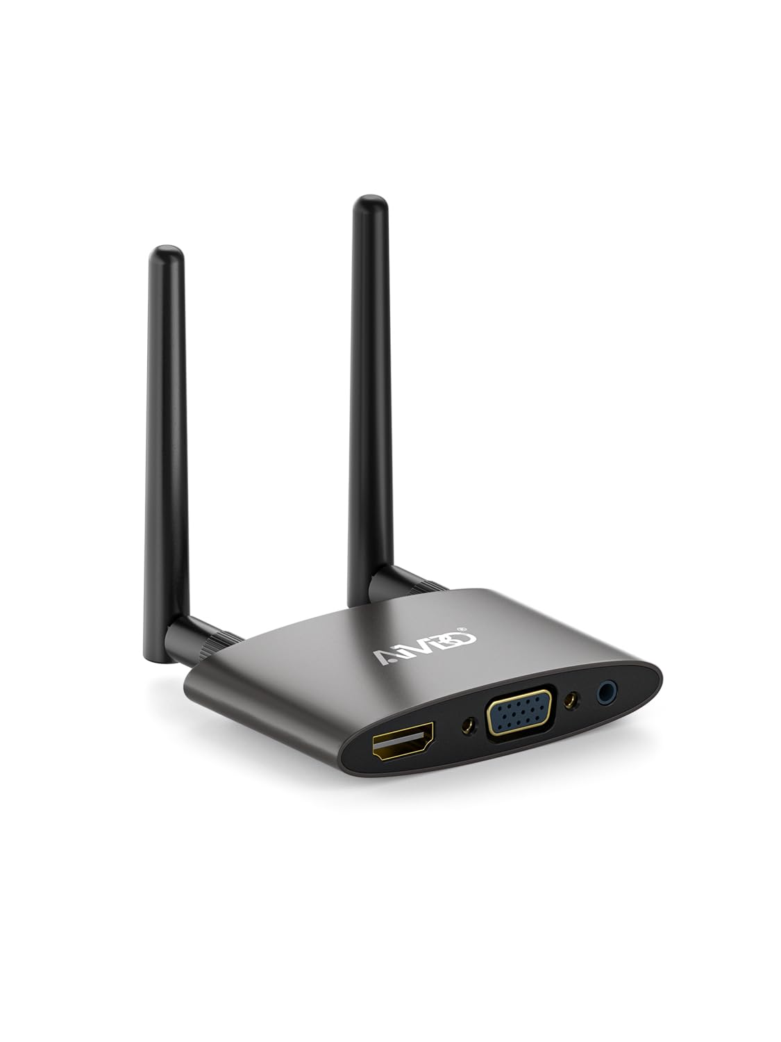 AIMIBO Wireless HDMI Empfänger – Kabellos mit Smartphone/iPad/Laptop verbinden, 5G Wireless Extender mit VGA/HDMI, Streamen von Netflx-Videos auf TV, Projektor – 165FT/50M (Weiß)