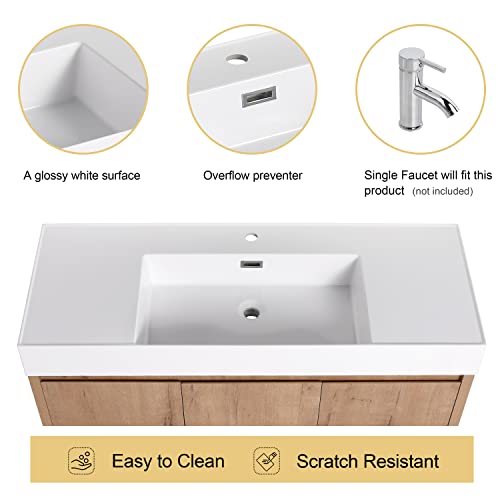 image for Malwee 48 Inch Freestanding Bathroom Vanity with Single Sink, 48