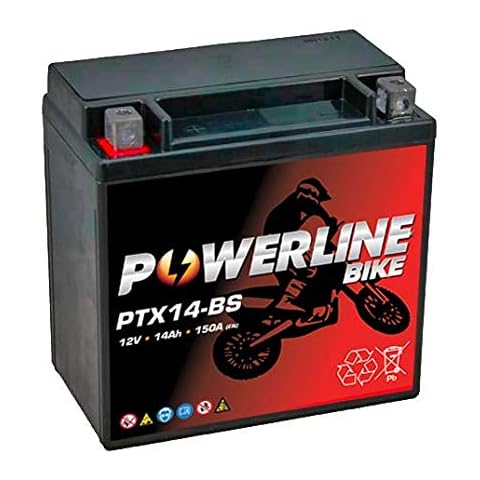 PTX14-BS Powerline Factory Sealed Motorcycle Battery 12V 14Ah Cover