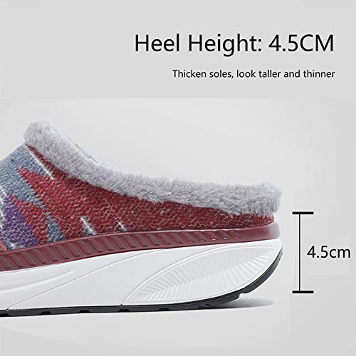 Women's Platform Slipper Winter Fur Lined Shoes Warm Mules Outdoor Shoes Home Slippers3