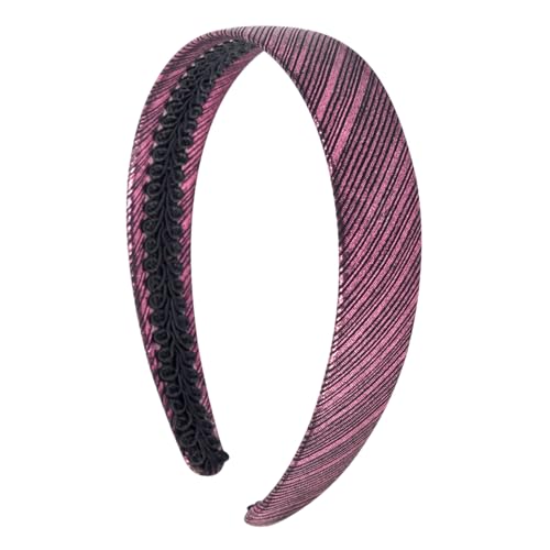 Motique Accessories 1 Inch Metallic Fabric Headband for Women and Girls(Pink)