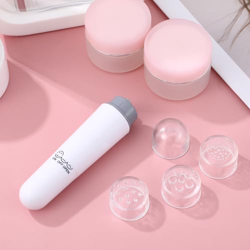 Healifty Gesichtsmassagegerät, 4 in 1 Elektrische Massagegerät Gesicht, Mini Massagegerät mit 4 Bürstenköpfen, Wasserdichtes Face Lifting Gerät für Tiefenreinigung, Geeignet für Alle Hauttypen (Weiß)