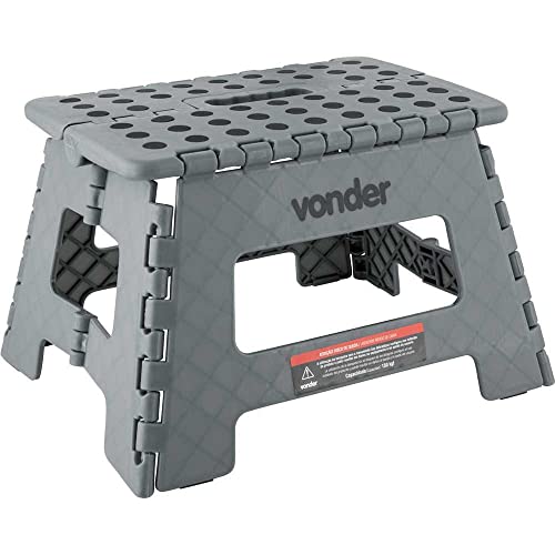 Vonder, Banqueta Plástica Dobrável, Cinza, Altura 220 Mm.