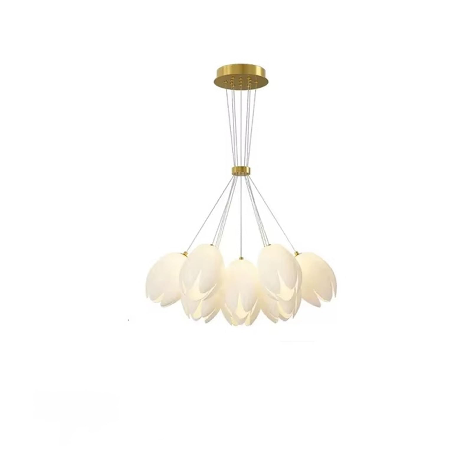 ITOSUI Flower Petal Chandelier Lighting - Modern Gold Pendant Light with White Frosted Glass Decorative Ceiling Fixture for Bedroom Living Room,Chandelier