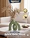 Hug Donut Decorative Vase Set - Sage Green Modern Nordic Boho Style Vases Home Decor,Matte Ceramic Decorations for Living Room Shelf, Bookshelf Mantle Entryway Table or Console Décor(Green)