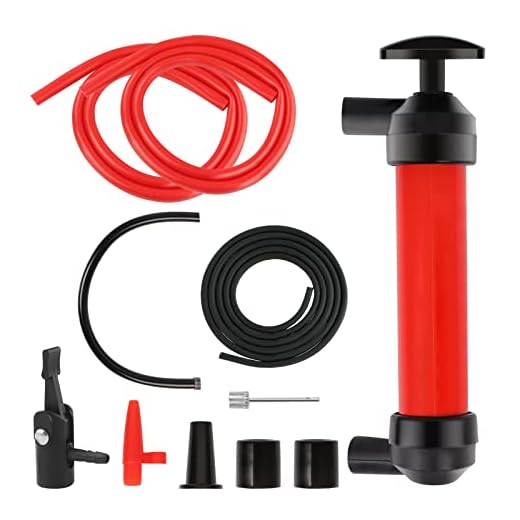 OFNMY Bomba de Sifón - 200cc Bomba de Coche para Extracción de Aceite,Cambio o Transferencia de Combustible, Líquidos o Agua 5L/Min