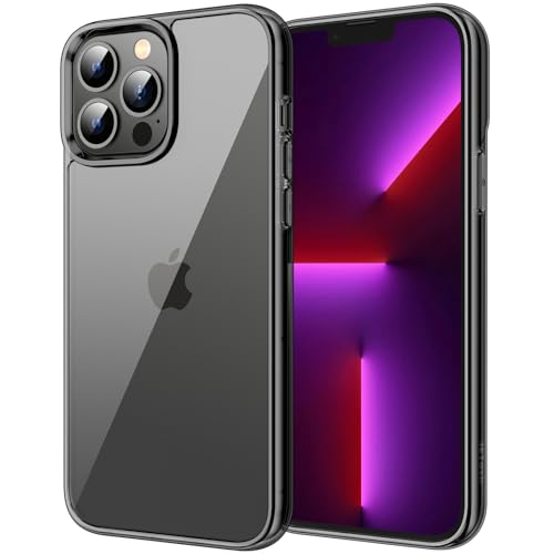 JETech Case for iPhone 13 Pro 6.1-Inch, Non-Yellowing Shockproof Phone Bumper Cover, Anti-Scratch Clear Back (Black)