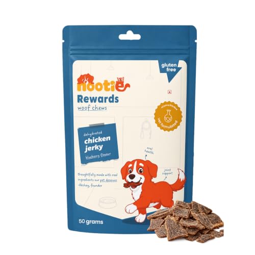 Image of Nootie Happy Chews - Dehydrated Chicken Jerky Blueberry Dog Treats (50g) | All-Natural, Grain-Free Protein Snack