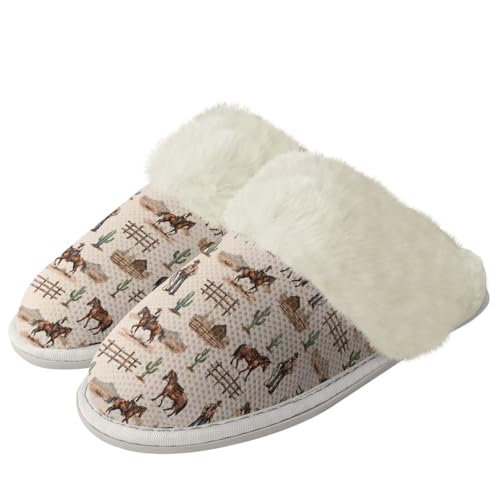 Fuzzy House Slippers for Women Winter Comfy Warm Slip-on Slippers Indoor Fluffy Bedroom Shoes Size 5-13