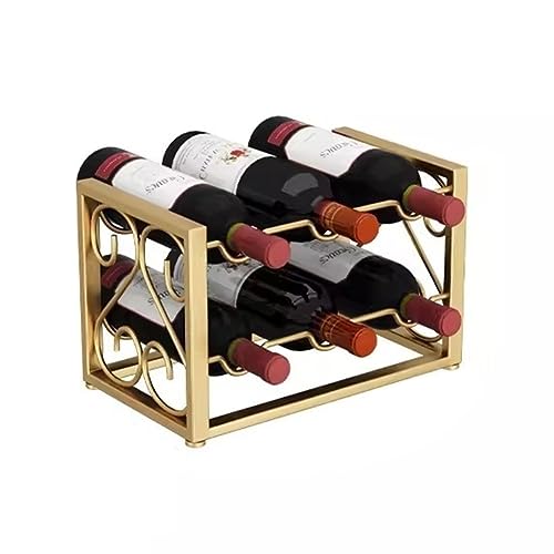 Soporte para botellas de vino de metal color dorado miniatura 1