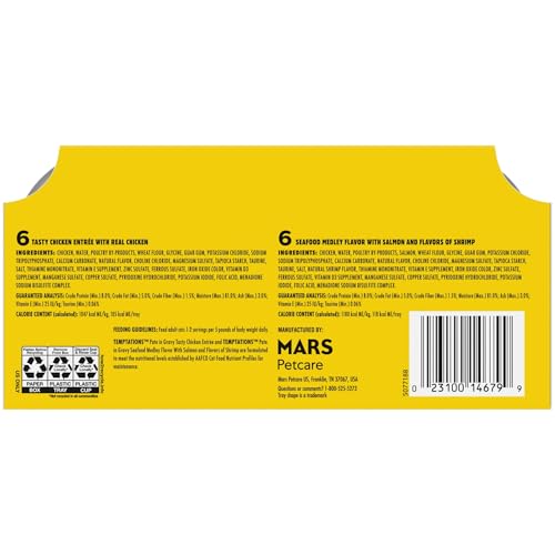 in Gravy Flavor Wet Cat Food Variety Pack, 3.5 Oz Tray (12 Pk), Made with Real Chicken, Salmon Protein to Help Support Strong, Healthy Muscles