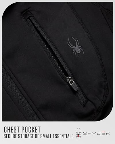 Image of Spyder Mens Fleece Jacket - Polar Fleece Suede Mens Jacket Lightweight UPF 30+ Athletic Zip Up 2 Way Stretch Coat for Men