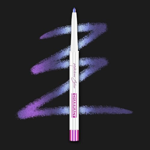 CHARMACY Camaleon Eyeliner Gel Eyeliner, delineador de ojos que cambia de color, duradero, fórmula impermeable y resistente a las manchas, tonos metálicos y brillantes para maquillaje creativo, fácil