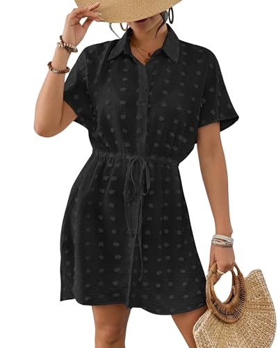 Robe de plage légère à boutons et ceinture ajustée pour silhouette fluide - 4