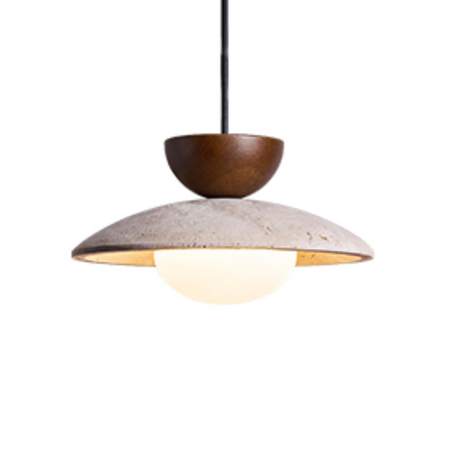 MTNROO Natural Travertine Hanging Lamp Medieval Style Bedroom Pendant Lights 1-Light Minimalist Ceiling Light Chandelier Personality Wabi-sabi Style Lighting Fixture for Hallway Shop Living Room