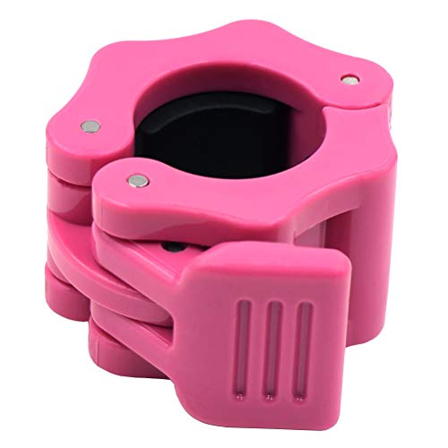 Strainho 1" Standard Barbell Clamps - Quick Release Bar Clips Weight Bar Locking Dumbbell Handles Clip Exercise Collars Great For Fitness Training,Bodybuilding,Weightlifting/Powerlifting (Pink) #TOP4