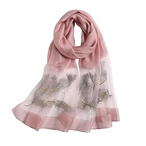 WINCESS.YU Silk Scarf for Women Lightweight Shawls and Wraps for Weddings Fashion Pashmina Shawl Embroidered Scarves
