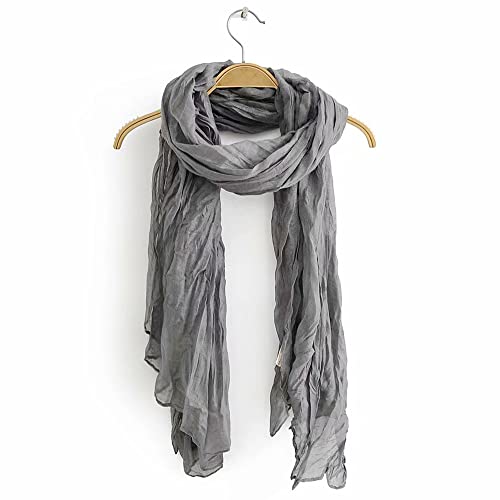Belsen Summer Cotton Blend Crinkle Vintage Soft Scarf Fashion Solid Scarf Wrap Shawl2