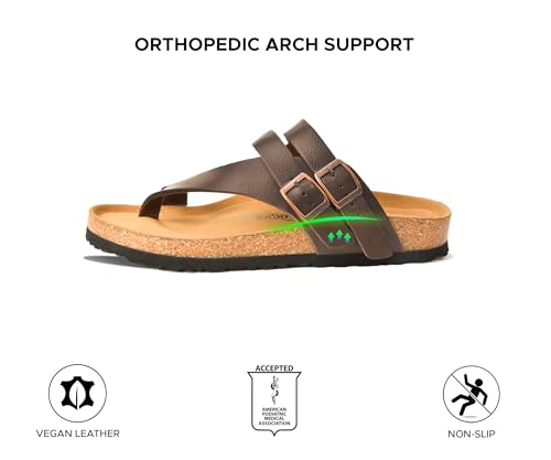 Image of AEROTHOTIC Recovery Slides for Women Cork Footbed Adjustable Straps Sandals