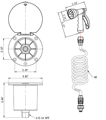 image for Dura Faucet DF-SA188-WT RV Exterior Quick Connect Detachable Sprayer, 