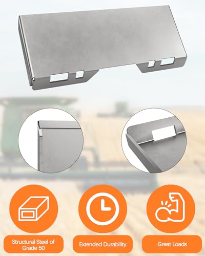 Aoile 5/16\" Skid Steer Attachment Plate, Steel Quick Tach Attachment Loader Plate, [6000 LBS Max] Thick Skid Steer Mount Plate Fits Kubota, Bobcat, Tractors - Thumbnail 4