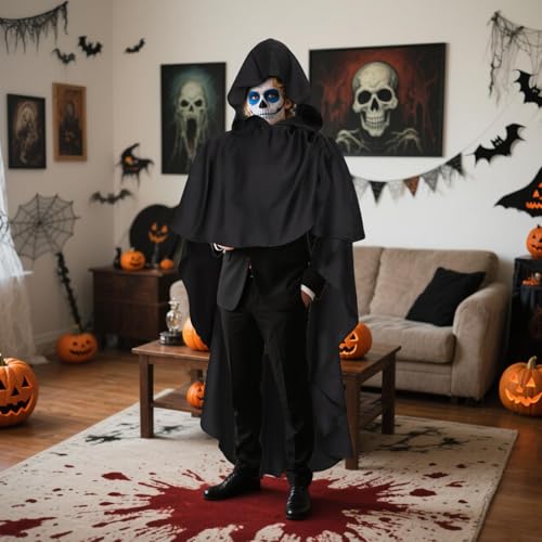 Capa con capucha para Halloween y Carnaval reutilizable unisex 3