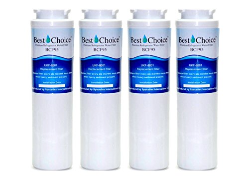 Best Choice Water Filter BCF95 Replacement For Whirlpool EveryDrop EDR4RXD1 Maytag UKF8001 UKF8001AXX Pur 4396395 Kenmore 46-9006 Kitchen Aid Amana Jenn-Air Certified Refrigerator Cartridge (4-Pack)