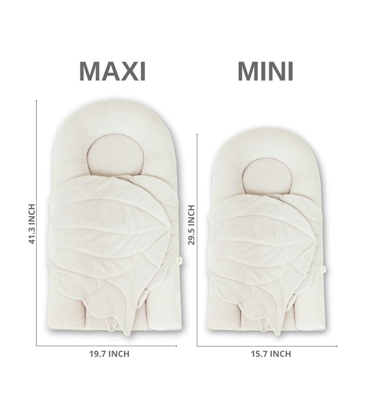 Miniatura 4 de Tumbona hecha a mano para bebés, nido de algodón suave para el tiempo boca abajo, cambios de pañales y juego, materiales hipoalergénicos, dos