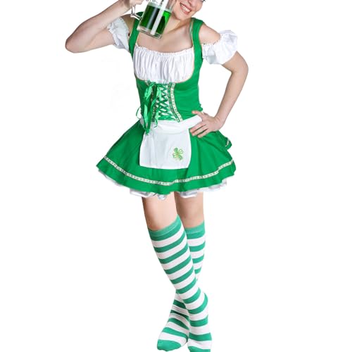 Image of XIHIRCD 2 Pairs Thigh High Socks, Cotton Striped Socks St. Patrick's Day Thigh High Socks Green and White Striped Socks Long Socks Sports Socks Thigh High Stockings for Women Girls