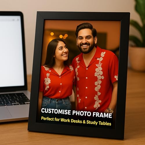 Image of Customised 5x7 Inch Photo Frame Set of 2 with Stand | Personalized Table Top Photo Frame for Home Decor & Gifting,couple,Family,Birthday gift.