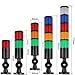 JTBCMKT 1-5 Layer Safety Industrial Stack Light LED Lamp DC12V 24V 220V 50mm Black Body Tower Warning Light Red Amber With Buzzer(2 Layer,SteadyLight 110-220v)