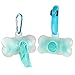 POQOD Dog Poop Bags - Leak-Proof Dog Waste Bags, Clean up Pet Poo Bag Refills 9 Rolls /135 Count, (Greenish-Blue) Includes Free Bone Dispenser and D-Ring Carabiners Clip