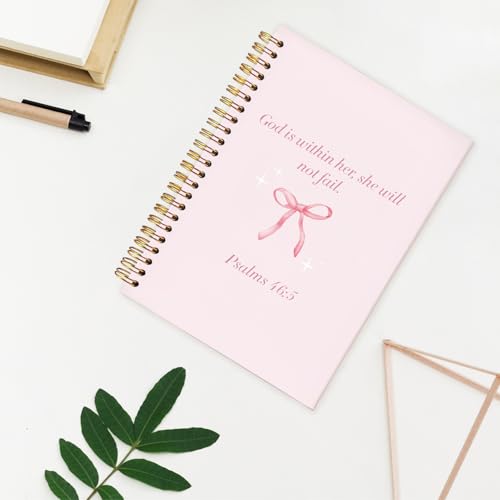 Carnet chrétien à nœud rose pour écrire vos notes d'église le dimanche - 3