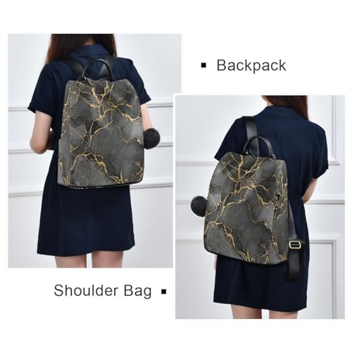 Mochila antirrobo mujer bolso mochila negro gris estampado mármol moda 7