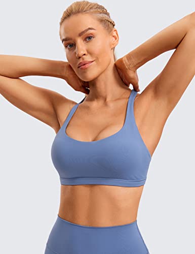 Image of CRZ YOGA Naked Feeling Strappy Sports Bras for Women - Criss Cross Back Wireless Padded Cami Yoga Workout Top