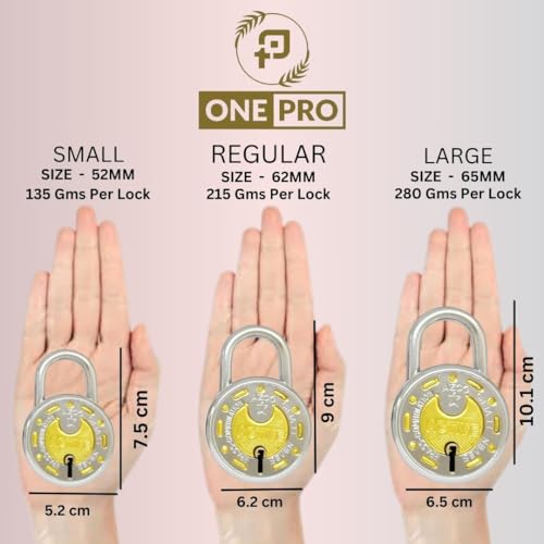 Image of Azco Round Locks Multiple Keys Padlocks 52mm 65mm Steel Levers Double Locking, Strong Hardened Shackle Lock and Key for Home Door Shutter Shop Office Main Gate (6 Keys Sport 50mm Pack of 1)