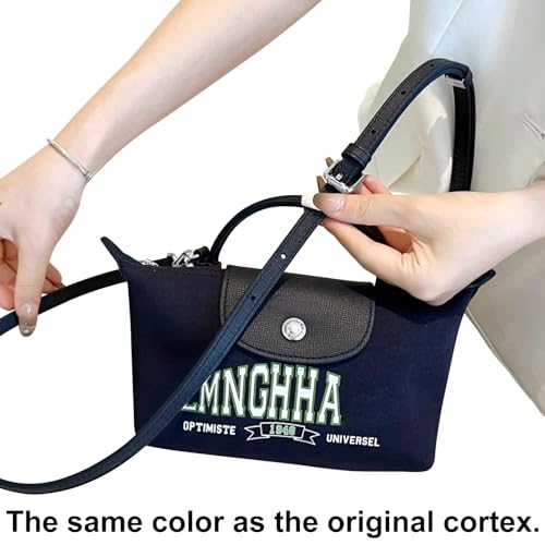 Image of Bag Leather Strap Replacement Crossbody Shoulder Straps for MINI Pouch, No Damage Conversion Kits Accessories (MINI-Navy Blue-S)