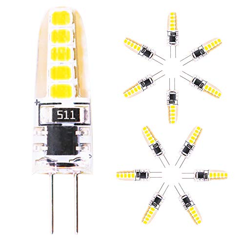 12er Pack G4 3W LED Lampen, 300 lm Hell 3W ersetzt 30W Halogenlampen, Nicht Dimmbar, Warmweiß(2800K), 220V AC, G4 LED Silicagel Birne Cover