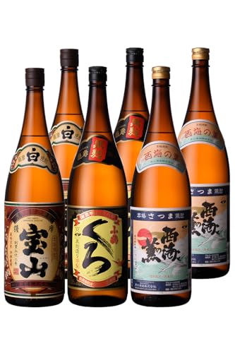 [ふるさと納税]芋焼酎 飲み比べ 薩摩宝山 小鶴(黒) 西海の薫 1800ml×6本 専用グラス付き 宮下酒店 [入金確認後、30日以内の発送]