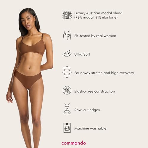 Image of commando - Butter Mid-Rise Thong | Silky Soft, No Show Thong | Comfortable Raw-Cut Edges | Machine Washable