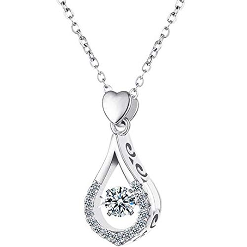 Jude Jewelers Classical Round Shape Rotating Cubic Zircon Charm Collar Statement Necklace (Silver)