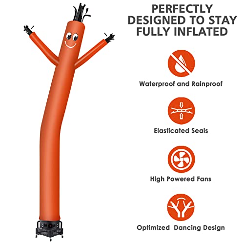 Image of MOUNTO 20ft Air Inflatable Tube Guy Puppet Dancing Man with 1HP Blower Complete Set (Orange)