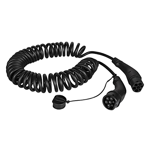 Câble de charge type 2 pour borne 22kW, cordon spirale Harting triphasé 32A de 5 mètres - 2