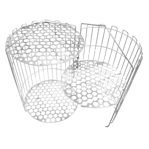 Quality Industries Stainless Steel 2-Layer Clamshell Basket with Handles – Durable Dual-Level...